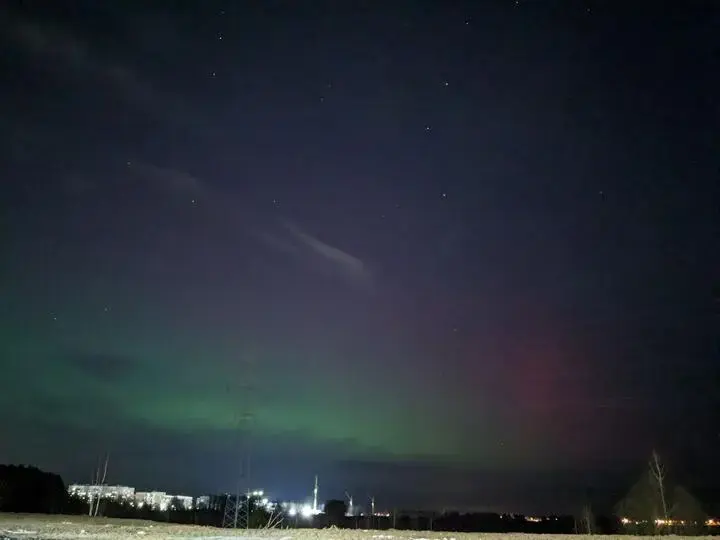 3 марта 2024 г. Могилев. Полярное сияние. Фото: соцсети.