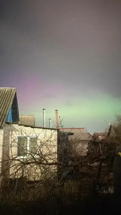 3 марта 2024 г. Молодечно. Полярное сияние. Фото: соцсети.