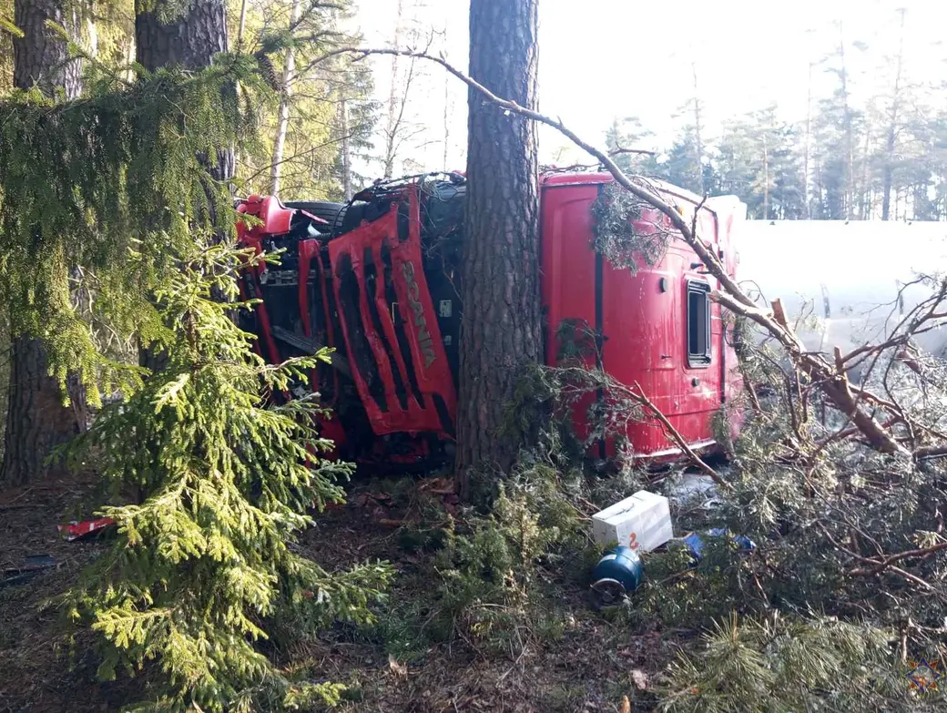 14.03.2024 г. Быховский район. Фото с места ДТП: Могилевское областное УМЧС