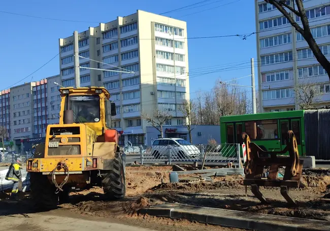 Капитальный ремонт Пушкинского проспекта продолжается в Могилеве. Фотофакт