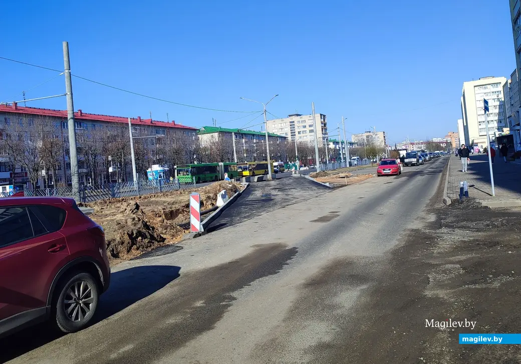 Капитальный ремонт Пушкинского проспекта продолжается в Могилеве. 21 марта 2024 г.