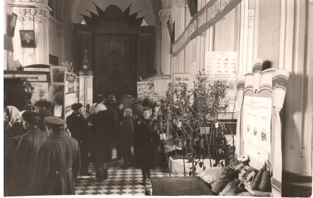Меркавана, 1930-я-1950-я. Сельскагаспадарчая выстава ў бабруйскім касцёле.