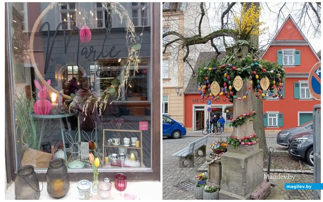 Март, 2024 г. г. Бамберг, Германия. Как готовятся к Пасхе в городе.