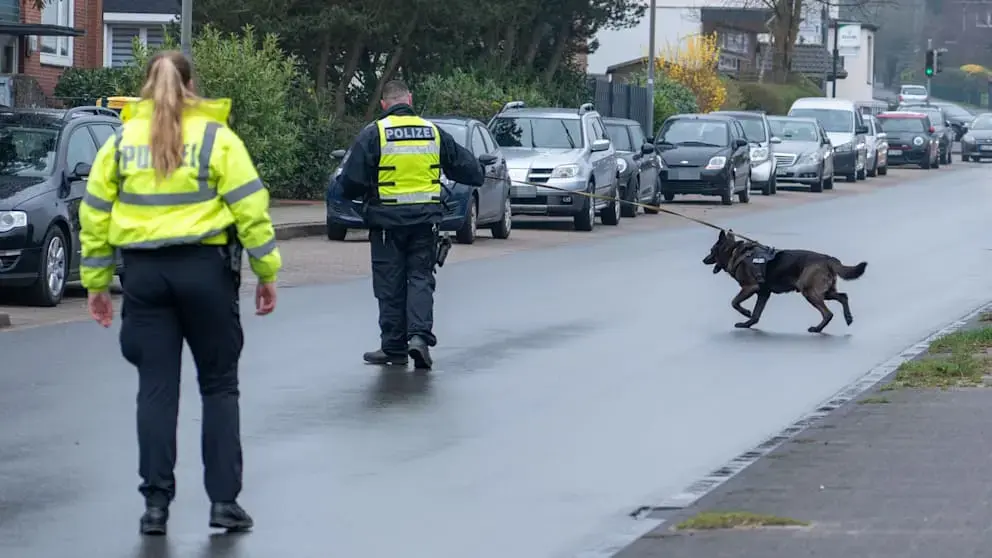 Полицейская собака взяла след по перчаткам, которые воры оставили возле места преступления. Фото: Bild.