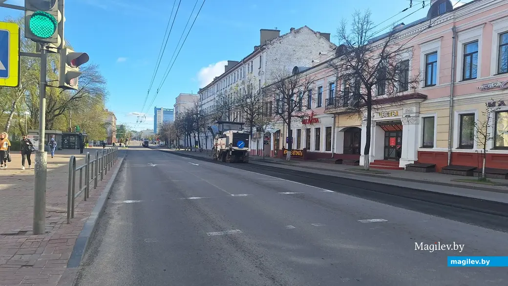 15 апреля 2024 г. Могилев, Первомайская. Работы по ремонту дороги уже начались.