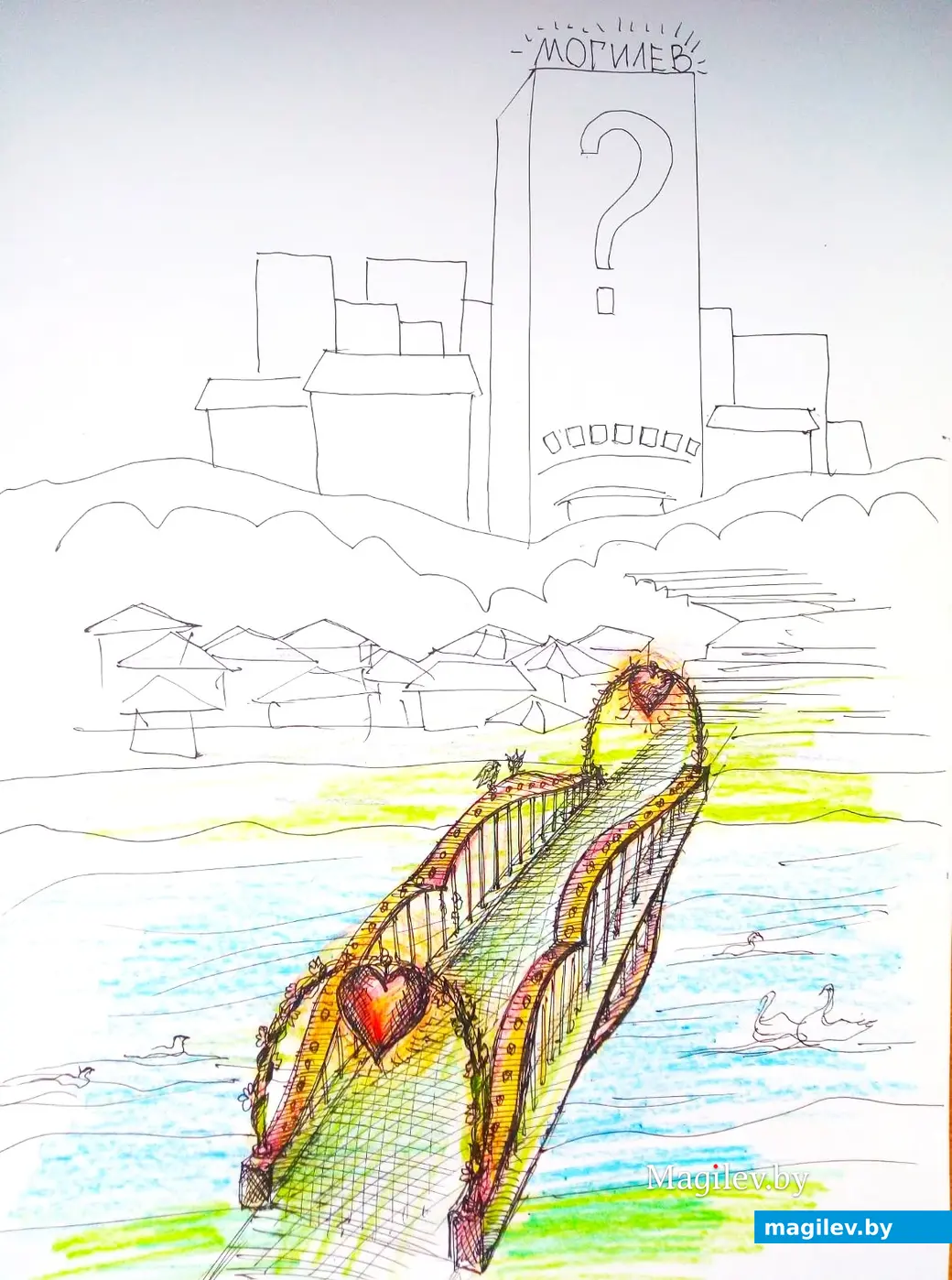 Эскиз мостика на Дубровенке.