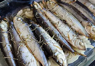 Готовим сами: салака на луковой подушке на скорую руку