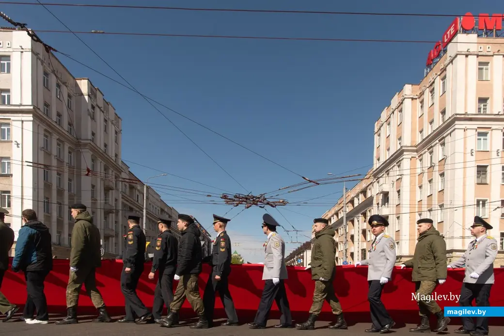 Могилев, 9 мая 2024 года. Празднование Дня Победы. Праздничное шествие.