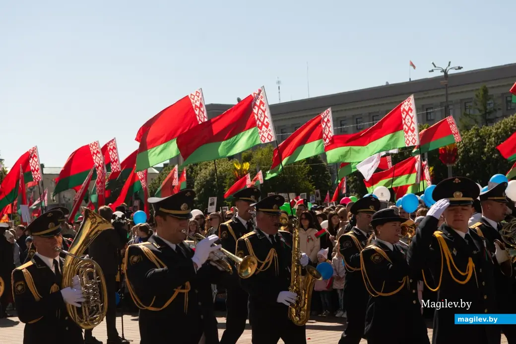 Могилев, 9 мая 2024 года. Празднование Дня Победы. Праздничное шествие.