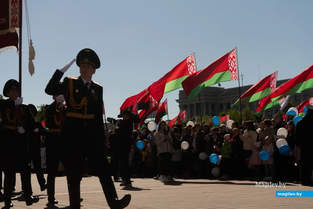 Могилев, 9 мая 2024 года. Празднование Дня Победы. Праздничное шествие.