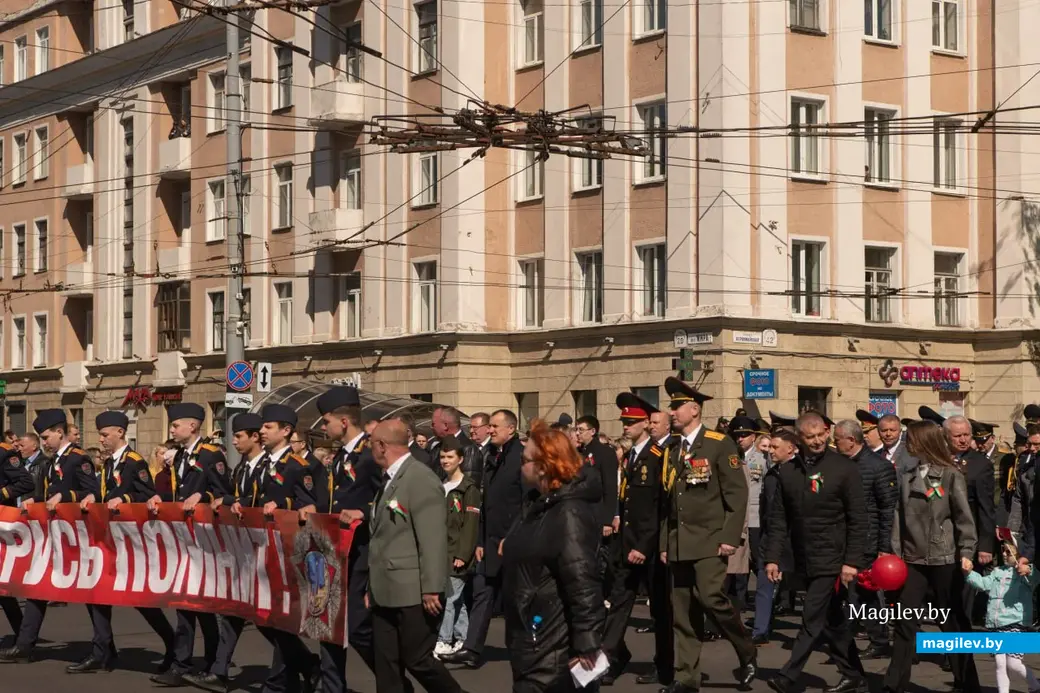 Могилев, 9 мая 2024 года. Празднование Дня Победы. Праздничное шествие.