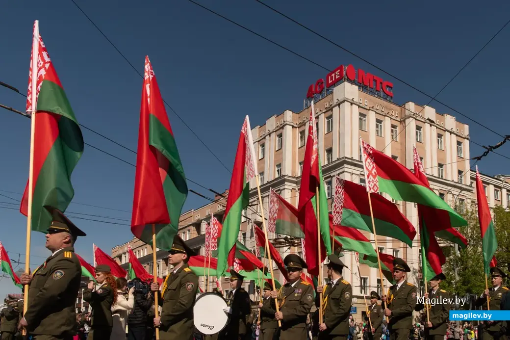 Могилев, 9 мая 2024 года. Празднование Дня Победы. Праздничное шествие.