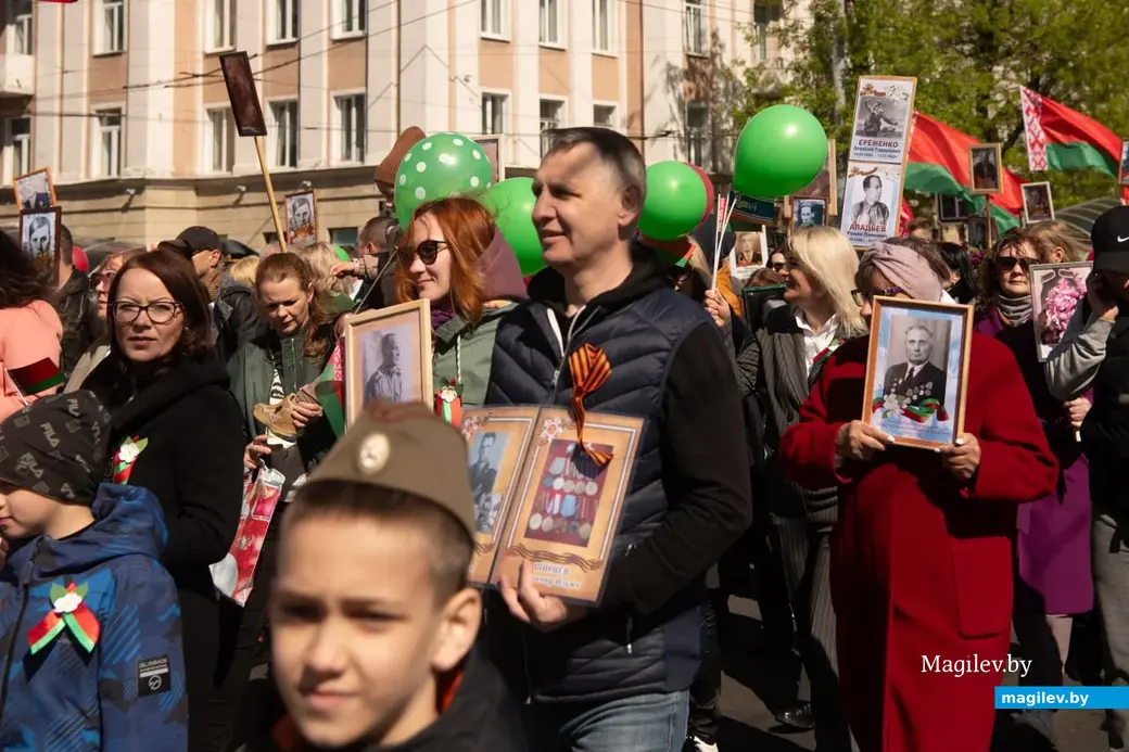 Могилев, 9 мая 2024 года. Празднование Дня Победы. Праздничное шествие.