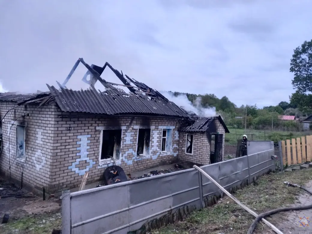 12.05.2024. Мстиславль. Последствия пожара, унесшего жизни четырех человек