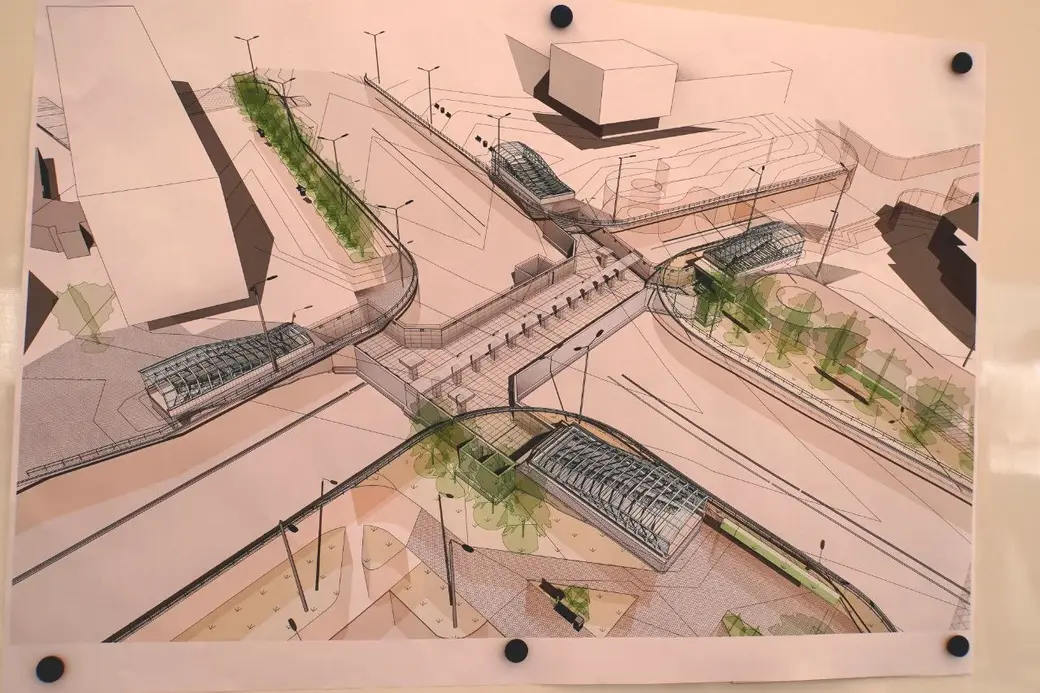 Проектное решение пешеходного подземного перехода на перекрестке Пушкинского проспекта и улицы Островского. Фото t.me/moymogilev.