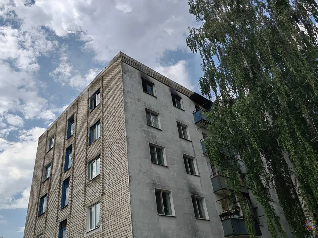 29.05.2024 г. Шклов, пожар на улице Дикуна. Фото: Могилевское областное УМЧС