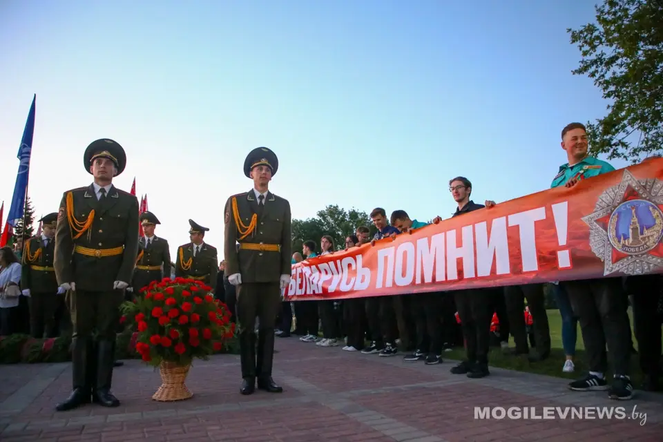 Могилев, 22 июня 2024 года. Областная патриотическая акция «Звон скорби» прошла на мемориальном комплексе «Буйничское поле».