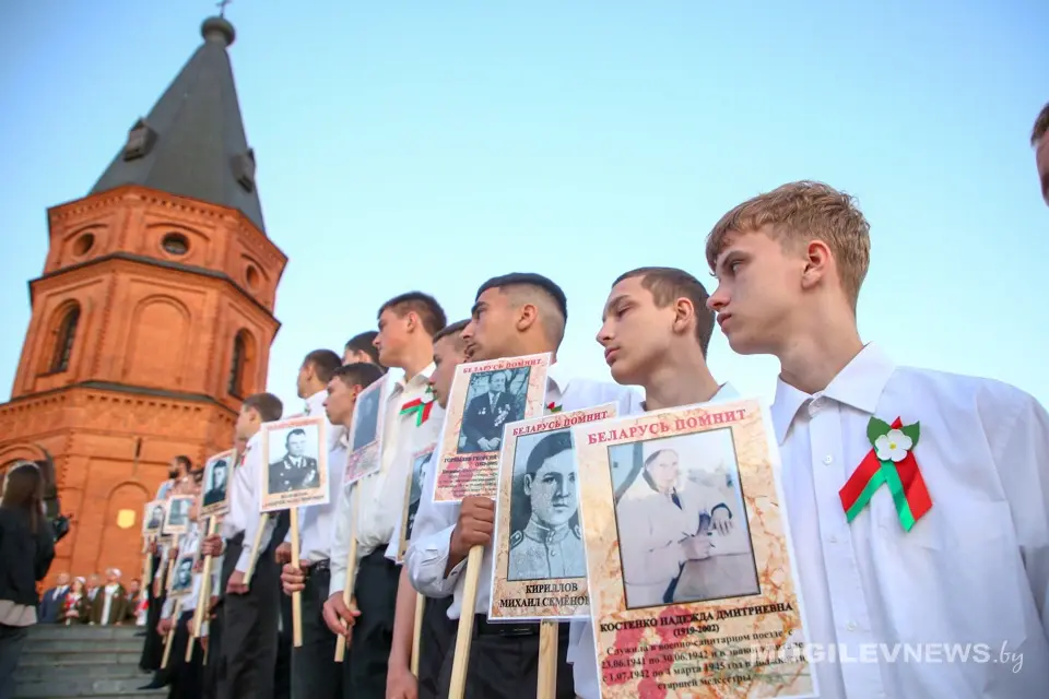 Могилев, 22 июня 2024 года. Областная патриотическая акция «Звон скорби» прошла на мемориальном комплексе «Буйничское поле».