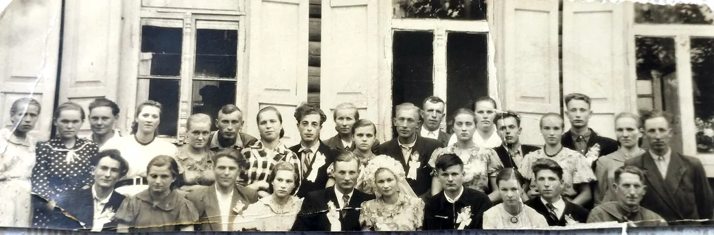 1958 год. Свадьба Александра Николаевича Василевского и его жены Валентины в Заполье.
