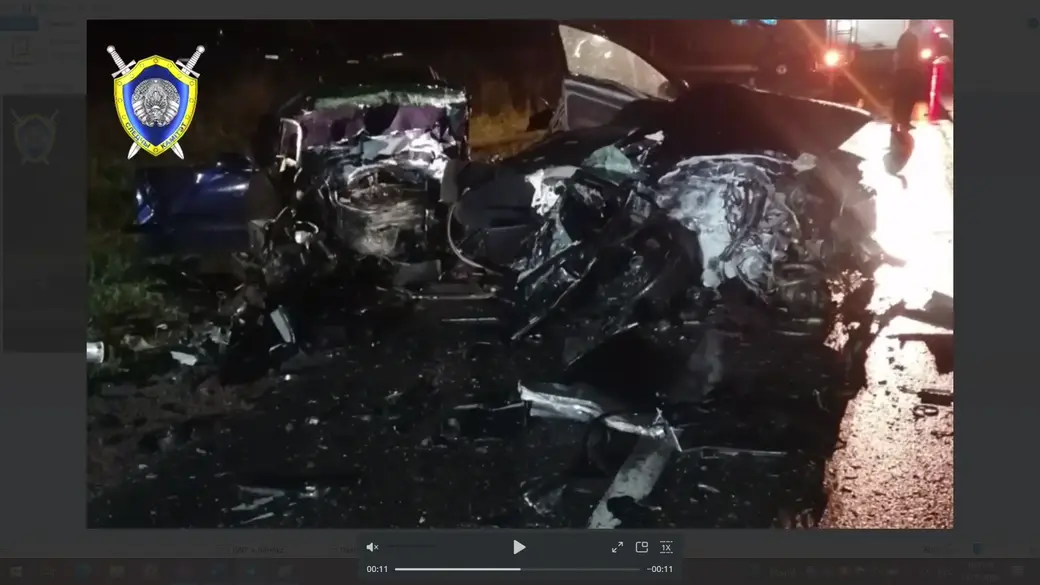 13 июля 2024 года. В Могилевском районе водитель автомобиля Volkswagen совершил лобовое столкновение с Audi. Фото с места ДТП УСК по Могилевской области