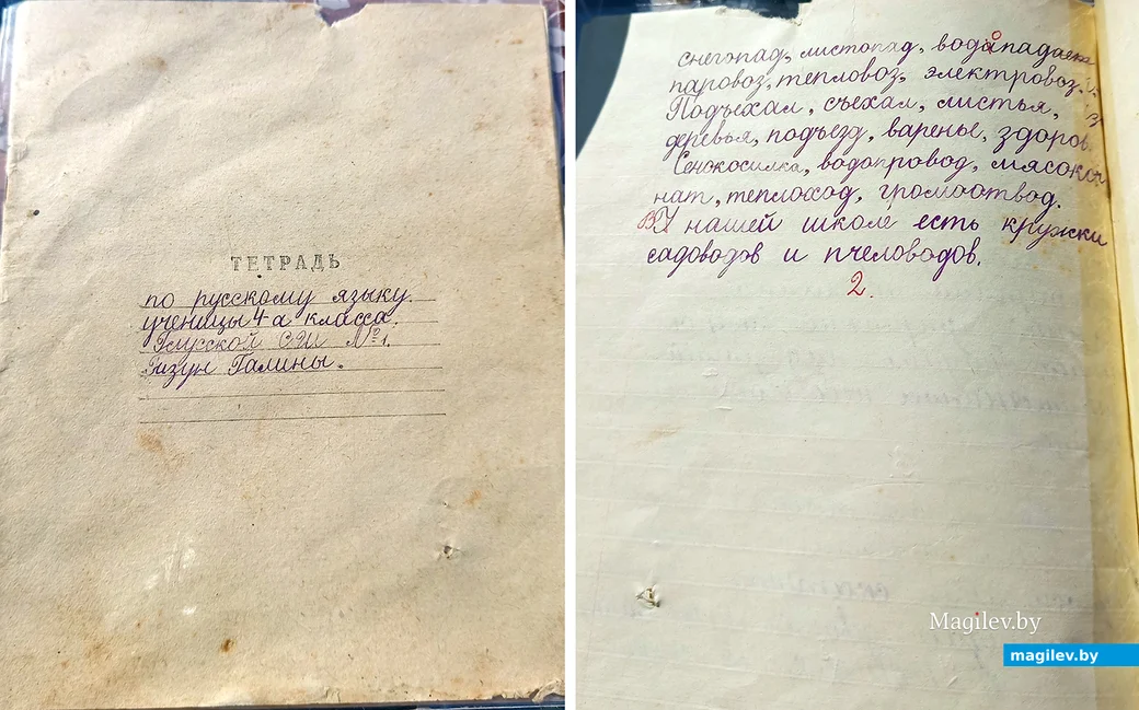 Школьную тетрадь совей мамы Марина нашла во время ремонта за ДВП-панелями.