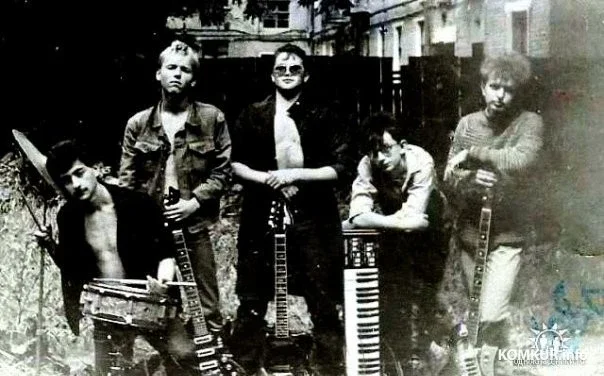 1986 год. После концерта в Доме учителя: Женя Гиршин, Саша Смолянинов, Игорь Рожков, Саша Рабкин