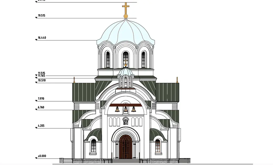 Храм Благовещения Пресвятой Богородицы в Могилеве по улице Якубовского. Проектное решение.