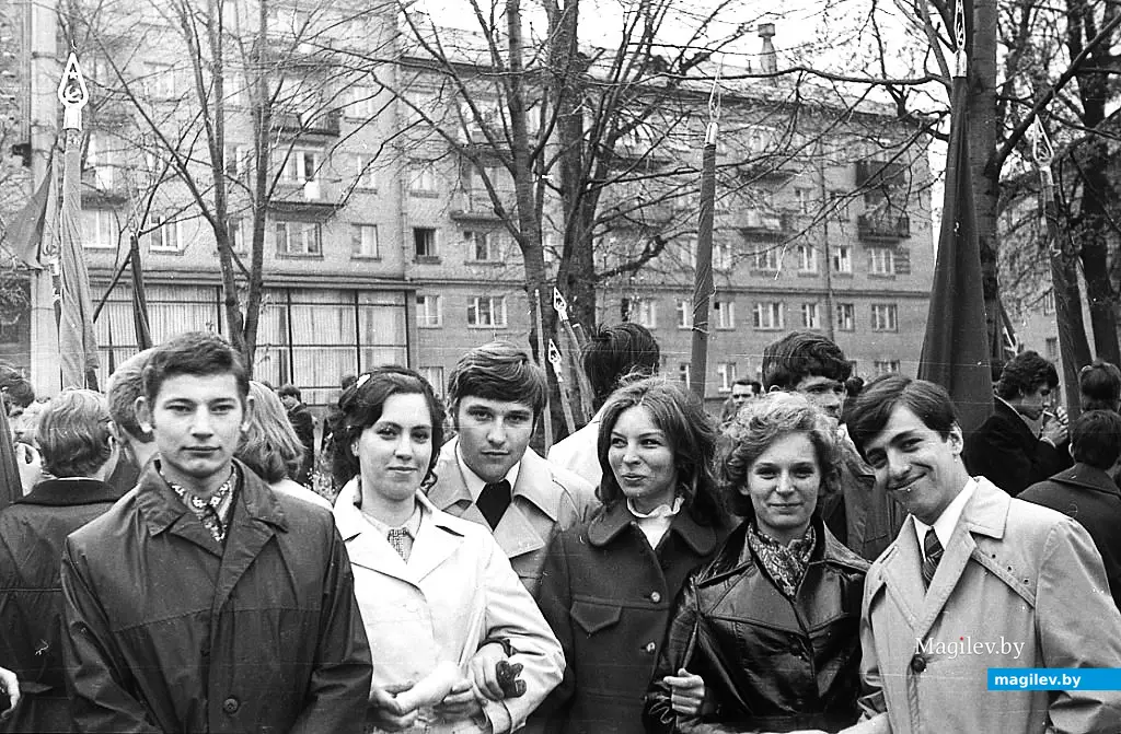 1 мая 1976 года, Могилев. Студенты ММИ на демонстрации.