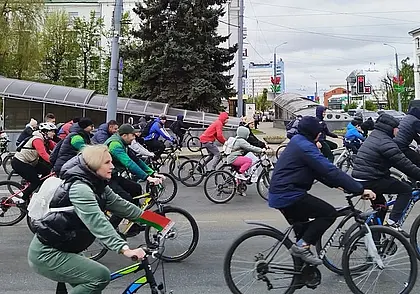 В Могилеве состоялся большой городской велопробег. Фоторепортаж