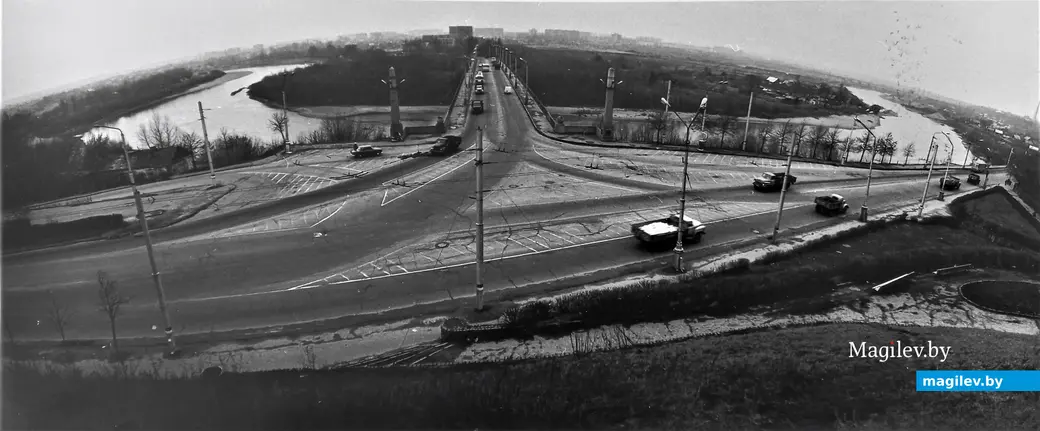 1970- годы, Могилев. Днепровский мост и дорога на Бобруйск (или из Бобруйска).