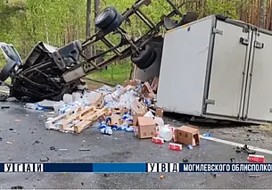 Лобовое столкновение в Быховском районе: легковушка «влетела» в грузовик