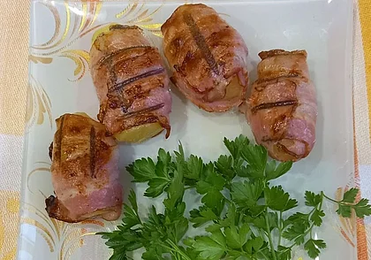Готовим сами: картофель в беконе на решетке