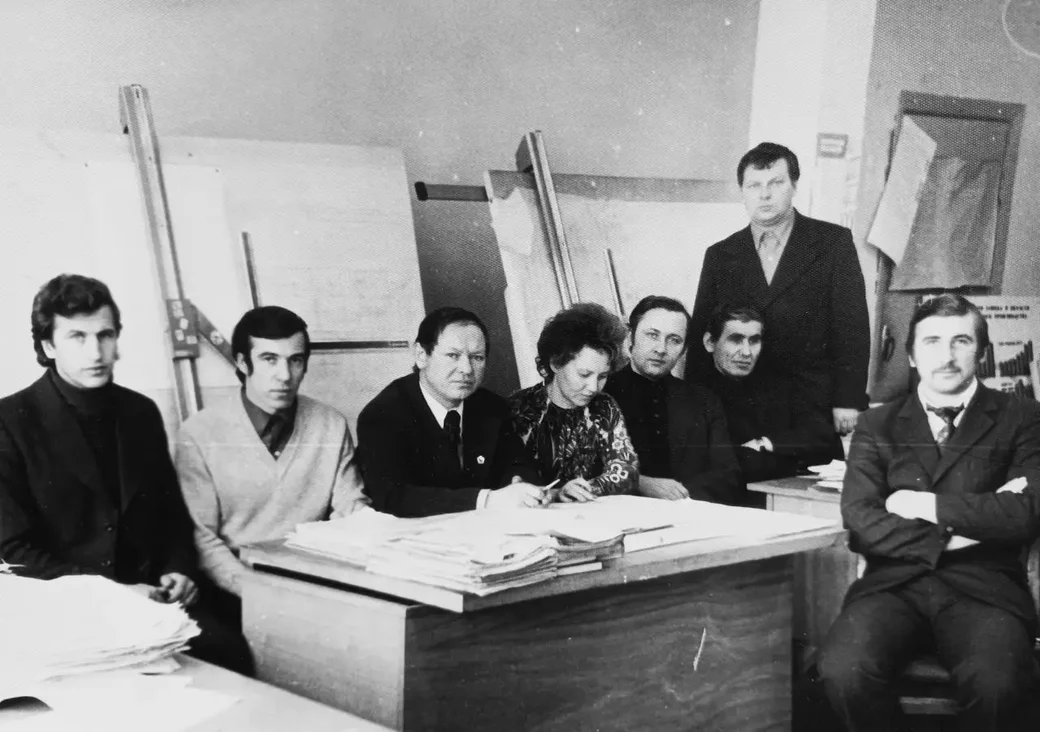 1978 год, Могилев, лифтостроительный завод. Работники отдела главного сварщика.