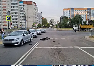 В Могилеве на улице Крупской столкнулись электроскутер и автомобиль