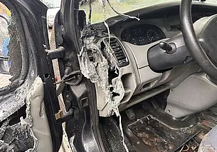 В Могилеве на улице Королева горел автомобиль. Люди не пострадали