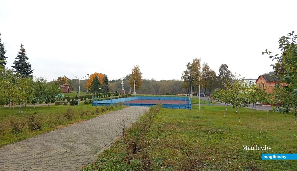 Октябрь 2024 года. Глуск. На месте танцплощадки сейчас хоккейная площадка.