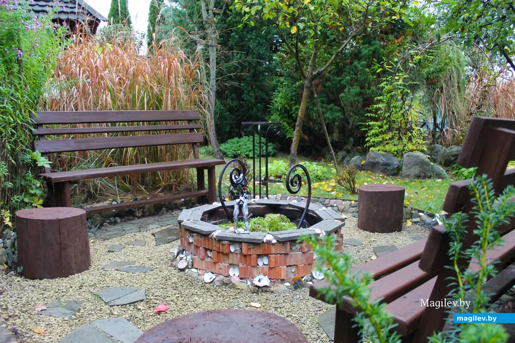 Октябрь 2024 года. Станция Понизов. Дачный участок Ларисы Федоровны Суздалевой. Зона барбекю с кострищем в центре.