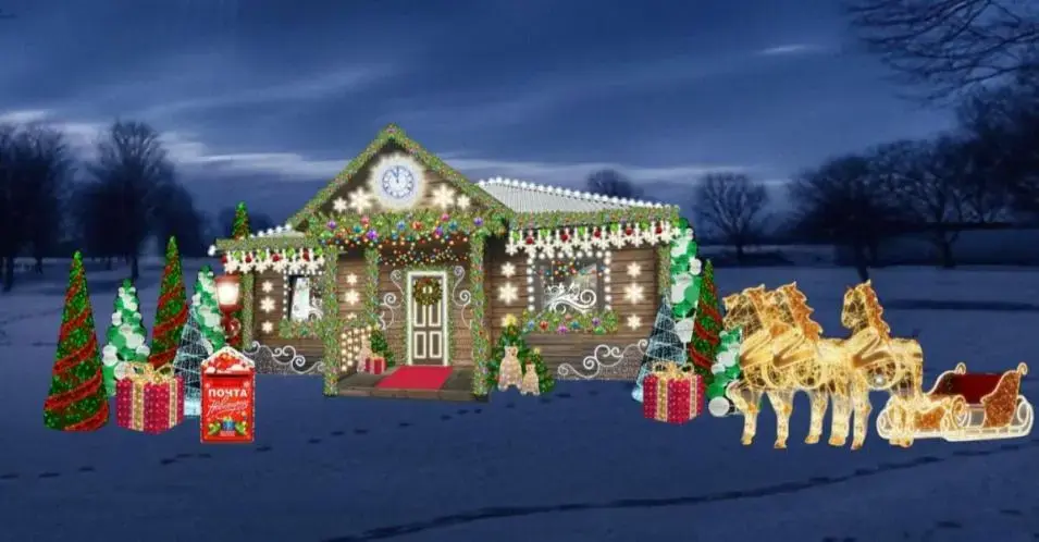 Макет резиденции Деда Мороза в парке Подниколье.
