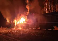 Дизель-поезд загорелся на перегоне под Лидой