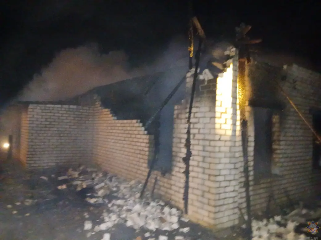 9.12.2024 г. Пожар в агр. Колбча Кличевского района. Фото: Могилевское областное УМЧС