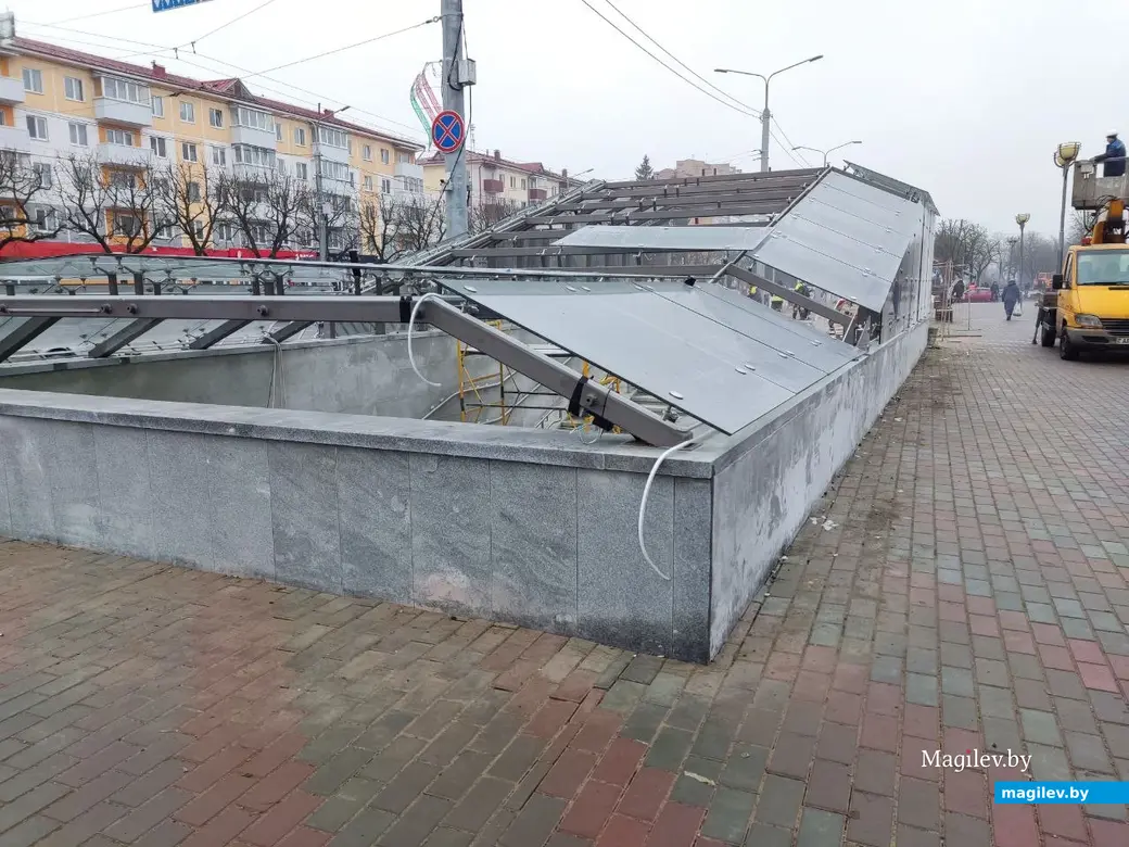 26.12.2024 г. Могилев. Строительство нового подземного перехода на пересечении Пушкинского проспекта и улицы Островского вышло на финишную прямую
