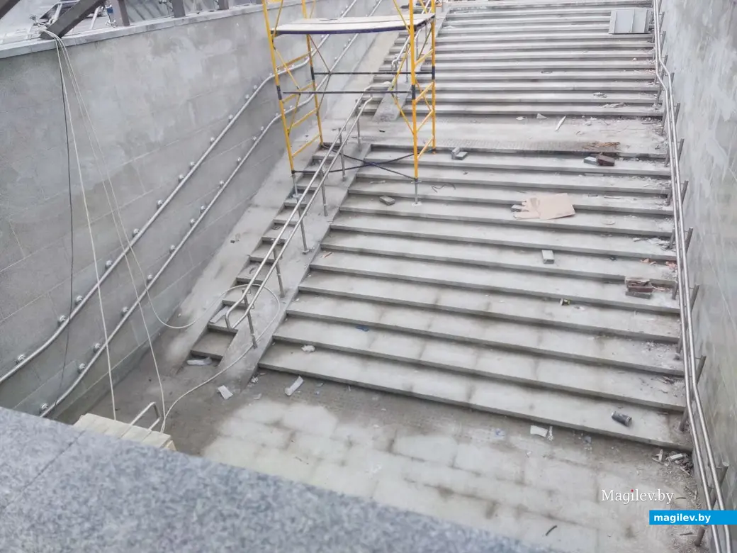 26.12.2024 г. Могилев. Строительство нового подземного перехода на пересечении Пушкинского проспекта и улицы Островского вышло на финишную прямую