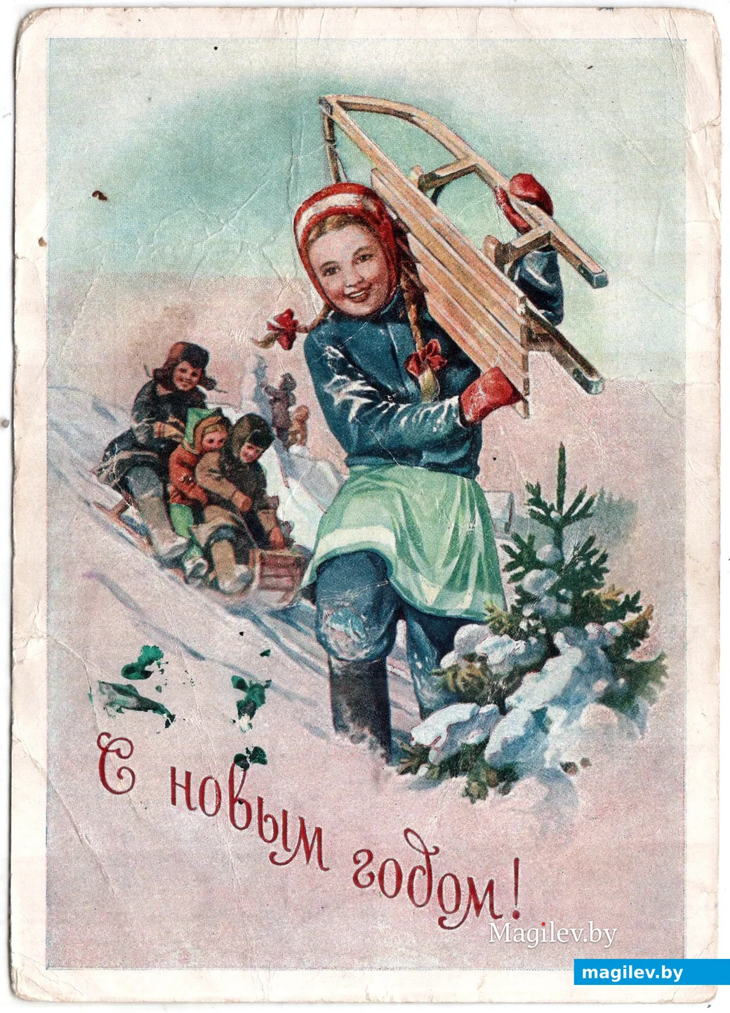 Новогодняя открытка 1958 года из архива Людмилы Каранкевич