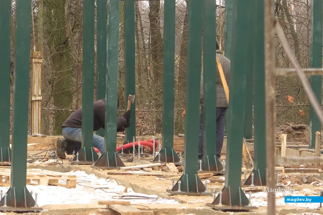 Декабрь 2024 г. Могилевский район, Буйничи, зоосад. Строительство новых вольеров.