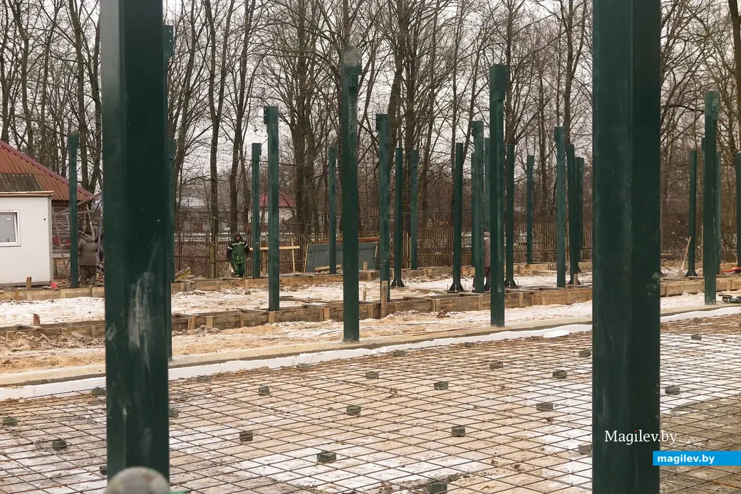 Декабрь 2024 г. Могилевский район, Буйничи, зоосад. Строительство новых вольеров.