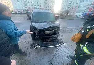 В Могилеве на улице Льва Сапеги в Казимировке загорелся автомобиль