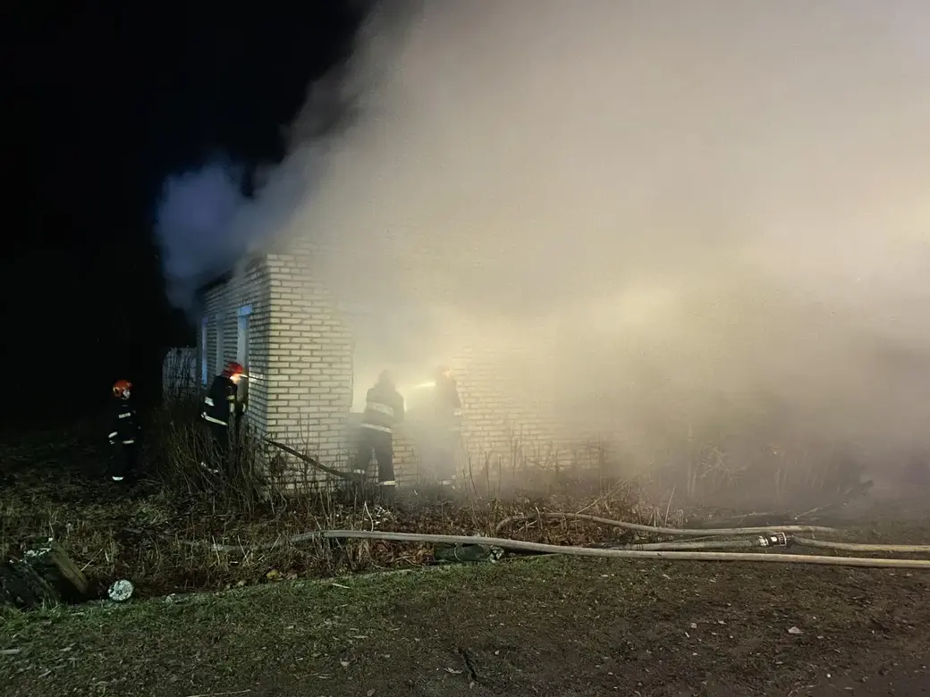 10.01.2025 г. Пожар в д.Хаминичи Горецкого района. Фото: Могилевское областное УМЧС