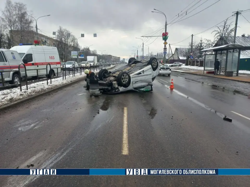 11 января 2025 года. Могилев. Улица Крупской. ДТП. Фото ТК-Милиция Могилевщины.