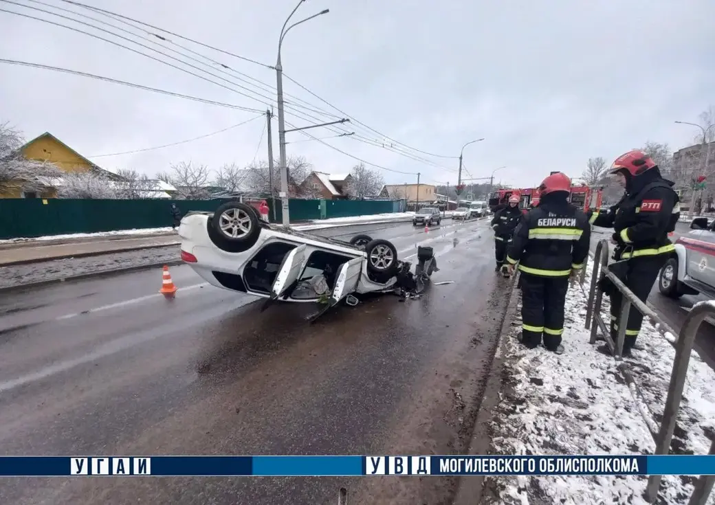 11 января 2025 года. Могилев. Улица Крупской. ДТП. Фото ТК-Милиция Могилевщины.