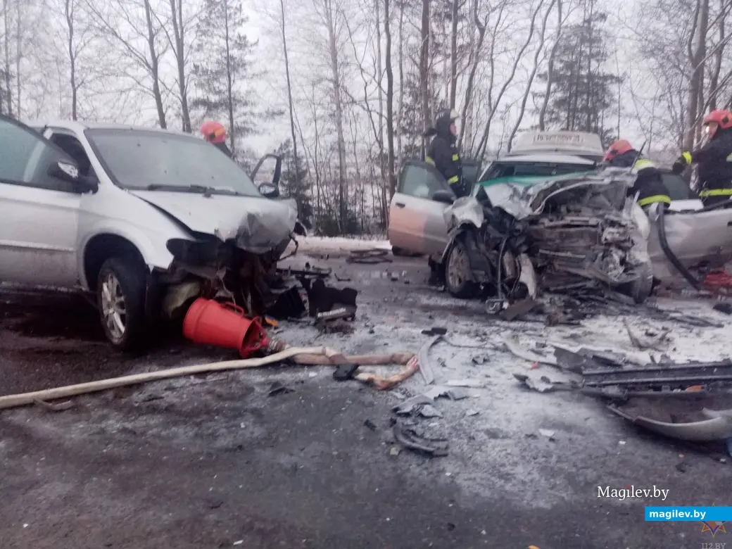 15.01.2025 г. ДТП в Чаусском районе. Фото: Могилевское областное УМЧС